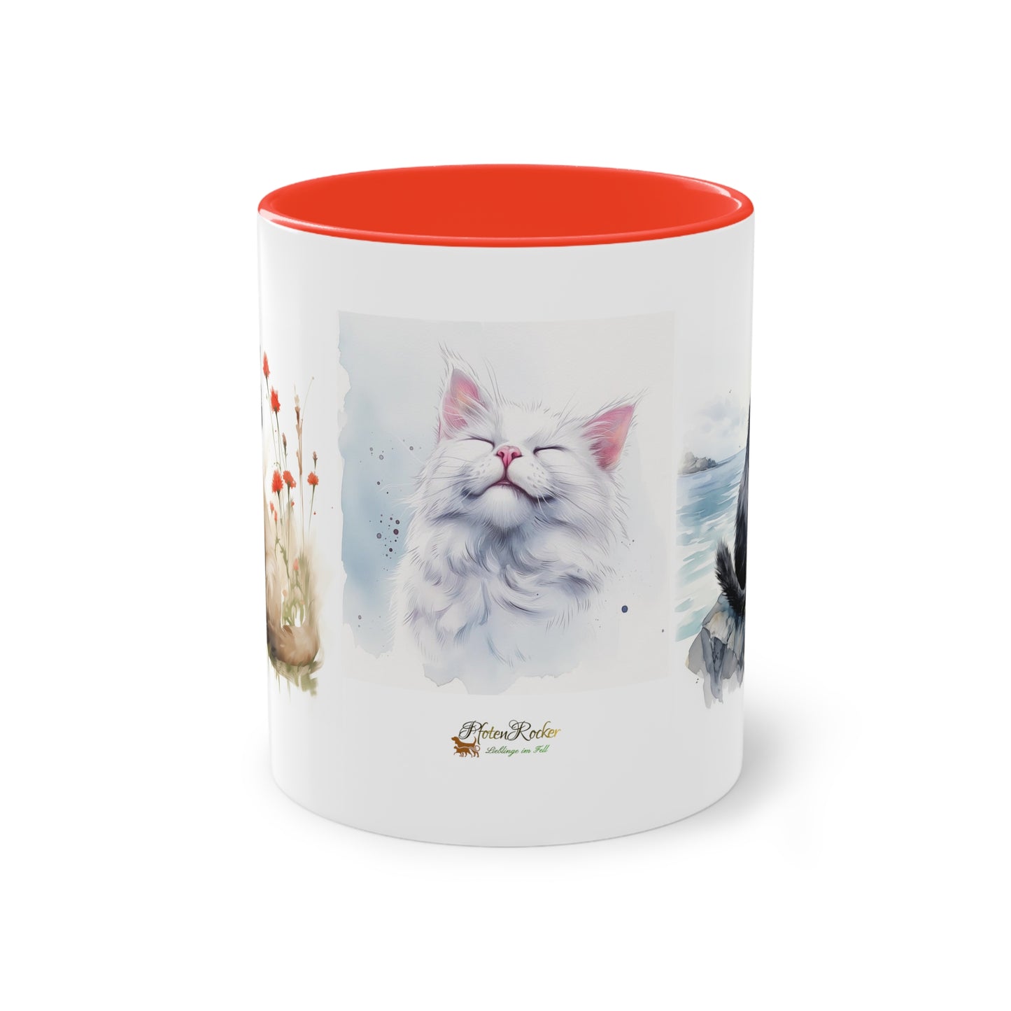 Kaffee-Becher Katzen zweifarbig