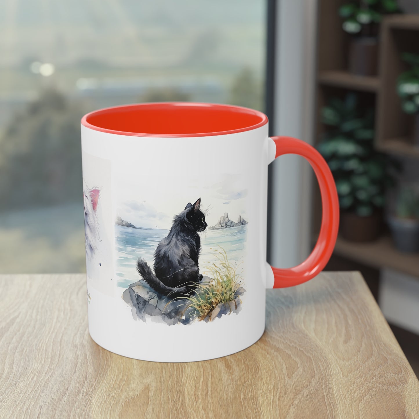 Kaffee-Becher Katzen zweifarbig