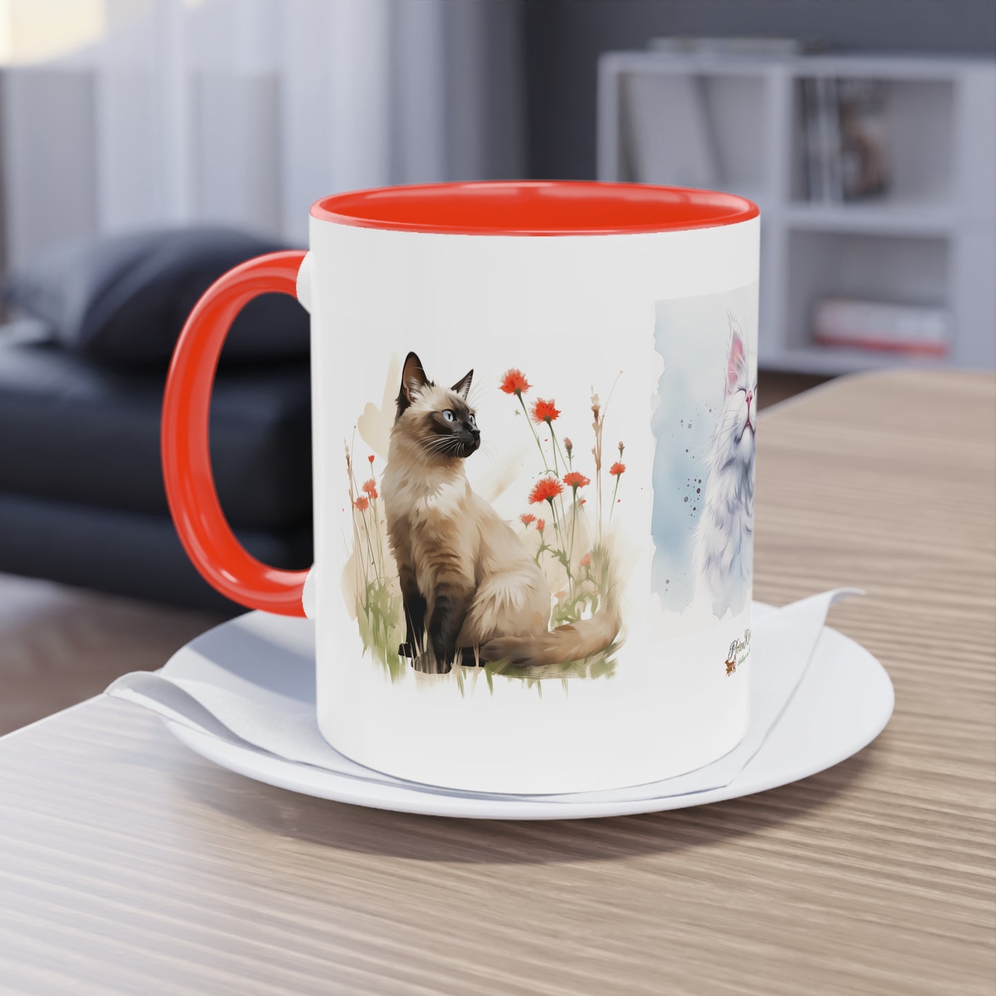 Kaffee-Becher Katzen zweifarbig