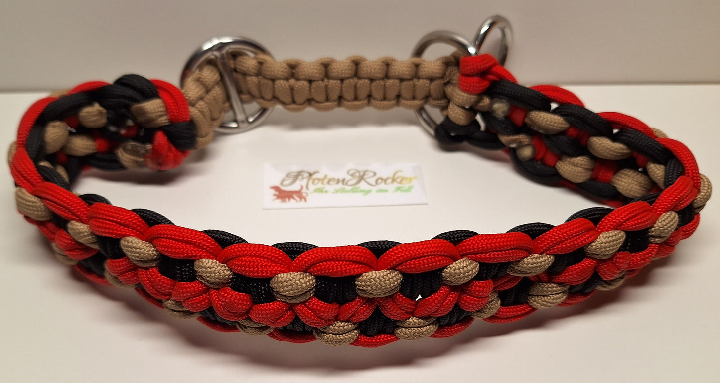 Schlupf-Halsband rot/schwarz/beige