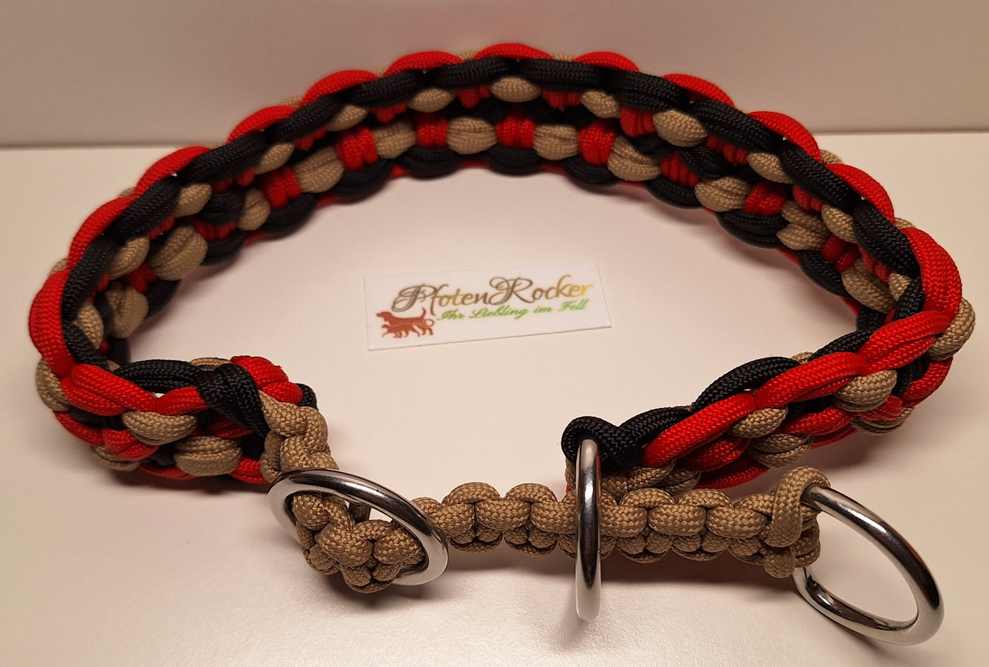 Schlupf-Halsband rot/schwarz/beige