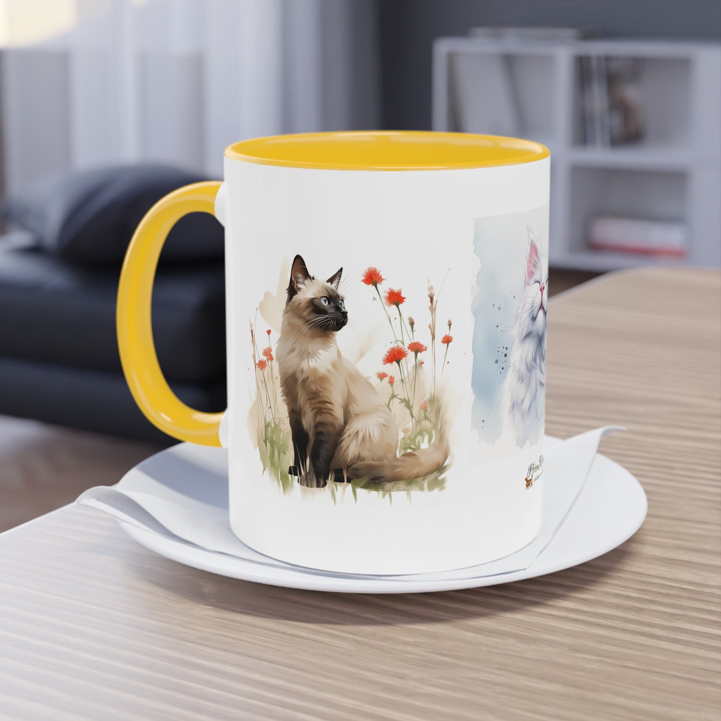 Kaffee-Becher Katzen zweifarbig