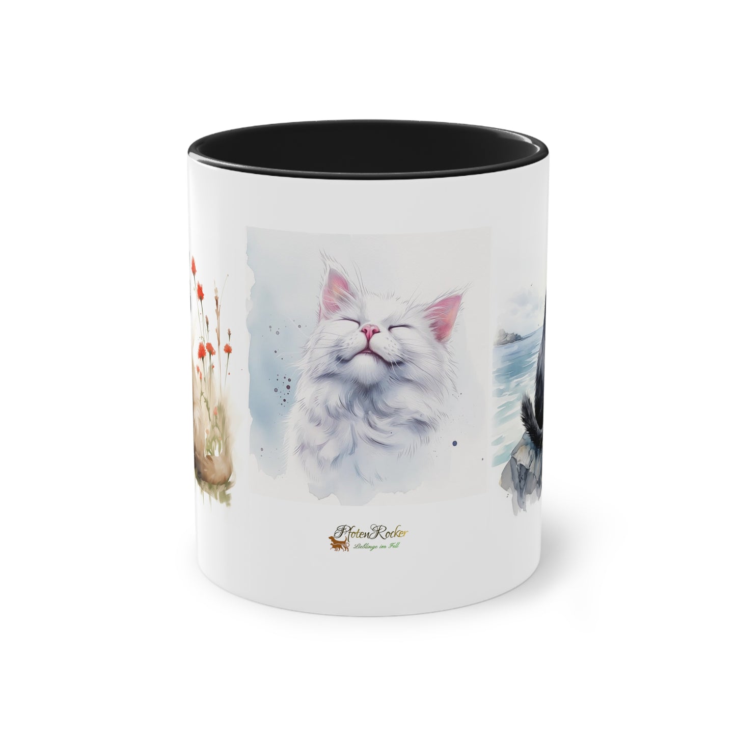 Kaffee-Becher Katzen zweifarbig