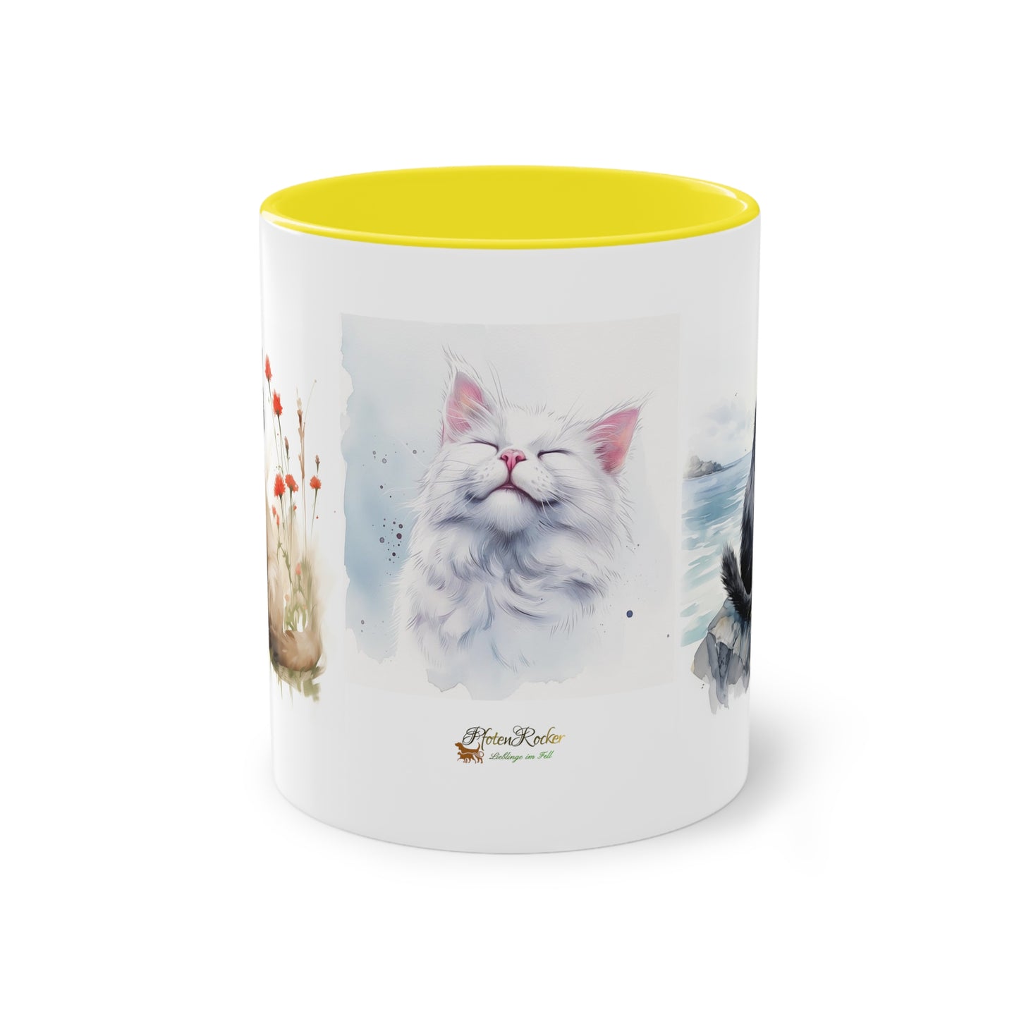 Kaffee-Becher Katzen zweifarbig