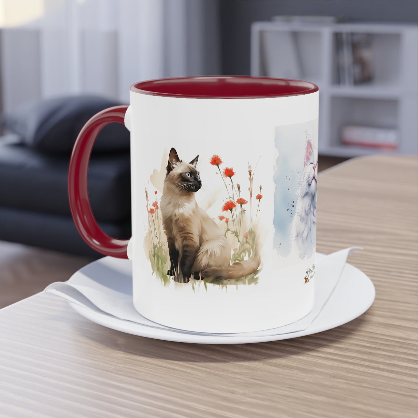 Kaffee-Becher Katzen zweifarbig