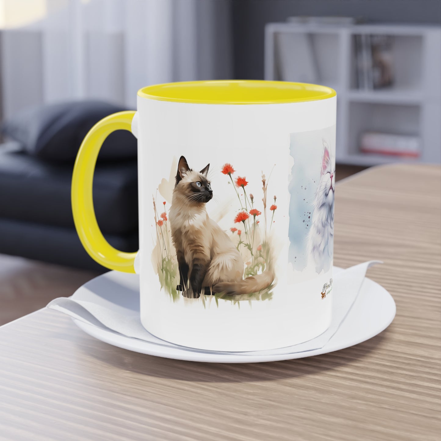 Kaffee-Becher Katzen zweifarbig